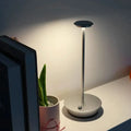 Rechargeable Wireless LED Table Lamp with Touch Sensor – 3-Level Dimmable Bedside & Desk Light – For Bedroom, Restaurant, Hotel, Bar, and More - Dark Gray