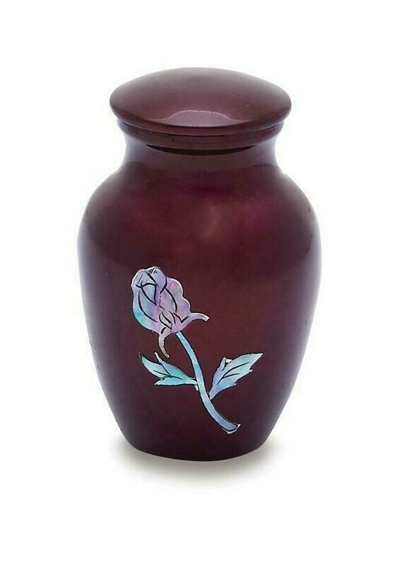 Red Rose 3 Cubic Inches Small/Keepsake Funeral Cremation Urn for Ashes