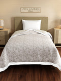 Reversible Single Size Dohar, TENCEL™ 250 TC, Grey Floral (90 L x 60 W inches), Zen Living