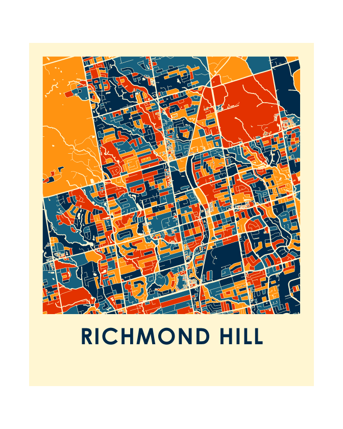 Richmond Hill Ontario Map Print - Full Color Map Poster