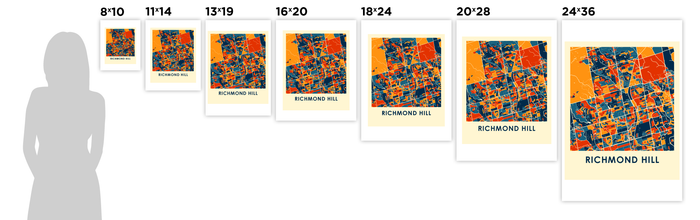 Richmond Hill Ontario Map Print - Full Color Map Poster