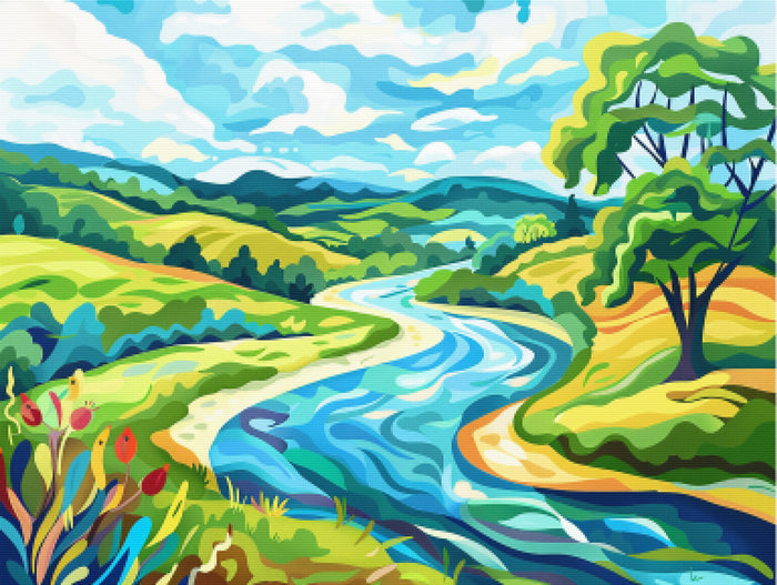 River Through the Countryside