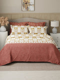 Royal Essence 100% Cotton 400 TC Multicolor Digital Ethnic Print King Bedsheet with 4 Pillow Covers