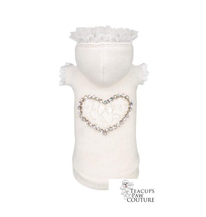 Ruffled Heart Pullover Sweater