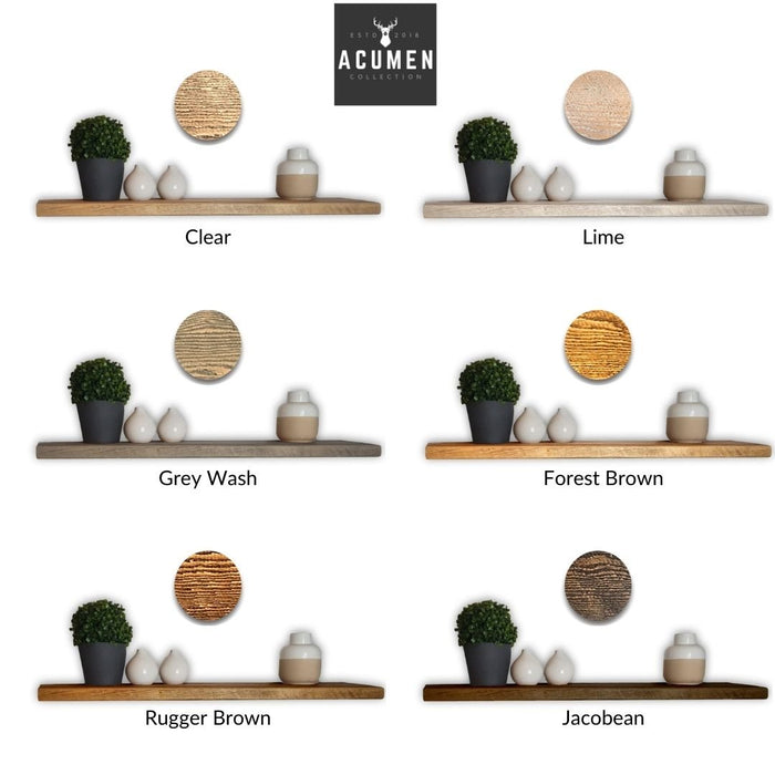 Rustic Shelf 38mm with Floating Brackets - 60cm - 15cm