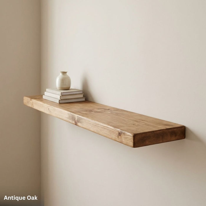 Rustic Shelf 38mm with Floating Brackets - 60cm - 15cm