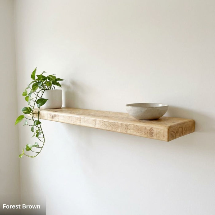 Rustic Shelf 38mm with Floating Brackets - 60cm - 15cm