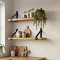 Rustic Shelf 38mm with Industrial Suspense Brackets - 60cm - 15cm