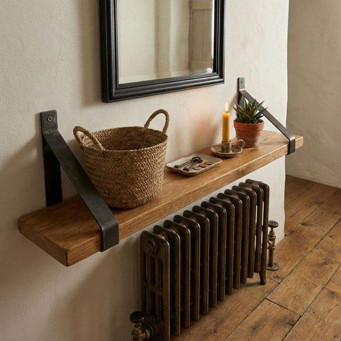 Rustic Shelf 38mm with Industrial Suspense Brackets - 60cm - 15cm
