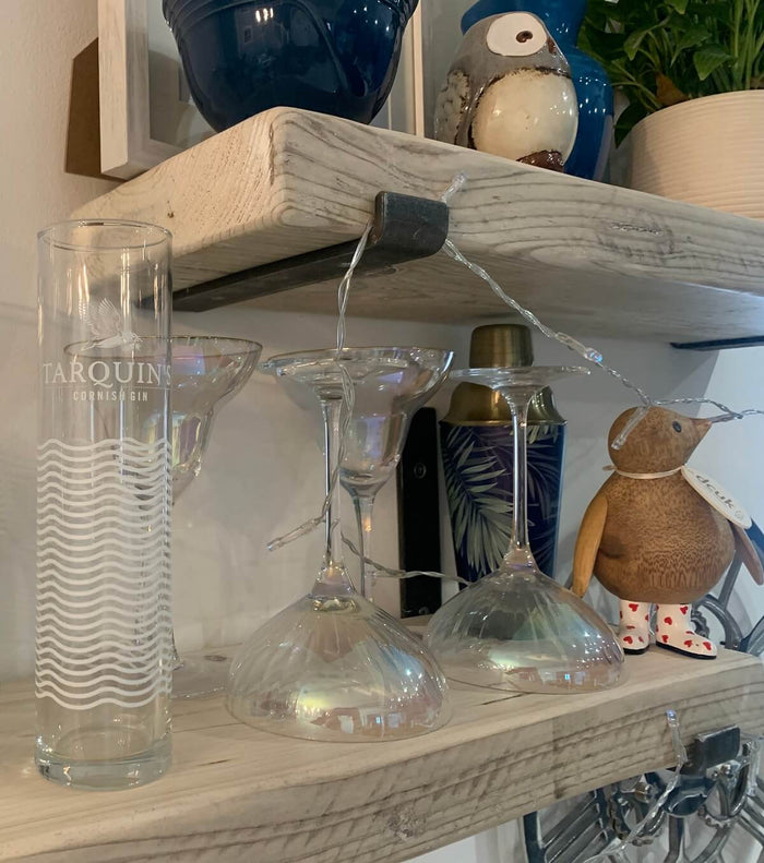 Rustic Shelf 38mm with Lipped Metal Brackets - 60cm - 15cm