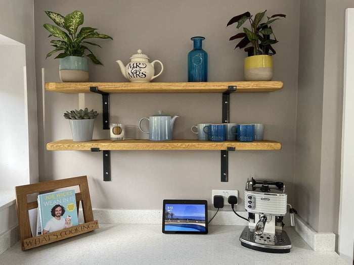 Rustic Shelf 38mm with Lipped Metal Brackets - 60cm - 15cm