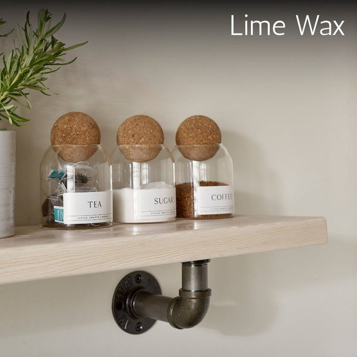 Rustic Shelf 38mm with Pipe Brackets - 30cm - 15cm
