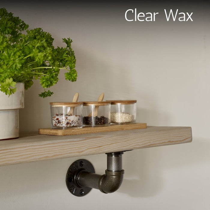 Rustic Shelf 38mm with Pipe Brackets - 30cm - 15cm