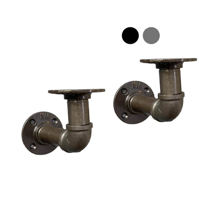 Rustic Shelf 38mm with Pipe Brackets - 30cm - 15cm