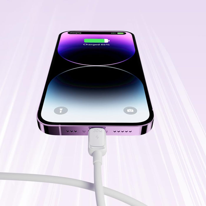 S-A55 StarFlight Series 30W Auto Power-Off Fast Charging Data Cable?Type-C to Lightning? 1.2m - White