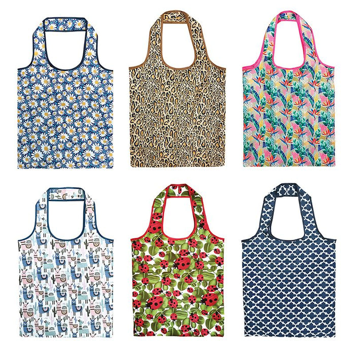Sachi Eco Reusable Foldable Shopping Bag - 6 Assorted Designs