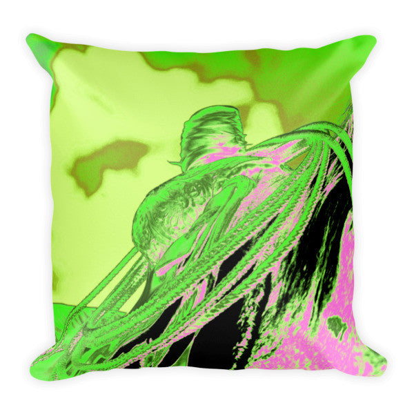 Saddle Electric Pink Throw Pillow