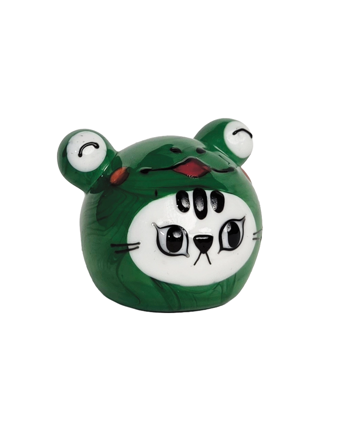 "Safe and sound" Frog Cat Figurine