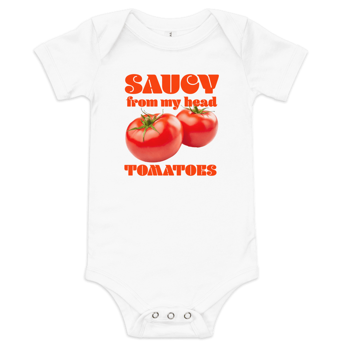 Saucy From My Head Tomatoes 🍅 Baby Onesie