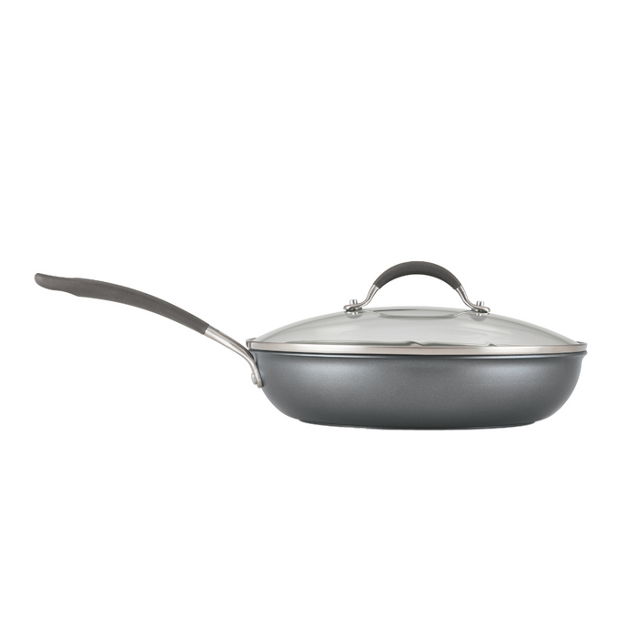 ScratchDefense Extreme Non-Stick Induction Frying Pan with Lid - 30 cm
