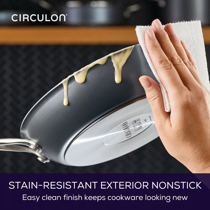 ScratchDefense Extreme Non-Stick Induction Frying Pan with Lid - 30 cm