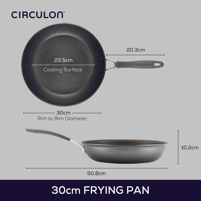 ScratchDefense Extreme Non-Stick Induction Frying Pan with Lid - 30 cm