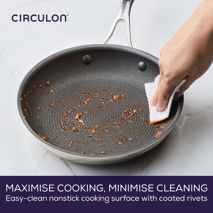 ScratchDefense Multi-Layer Stainless Steel Extreme Non-Stick Induction Frying Pan - 2 Sizes