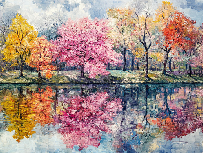 Seasons Across a Riverbank