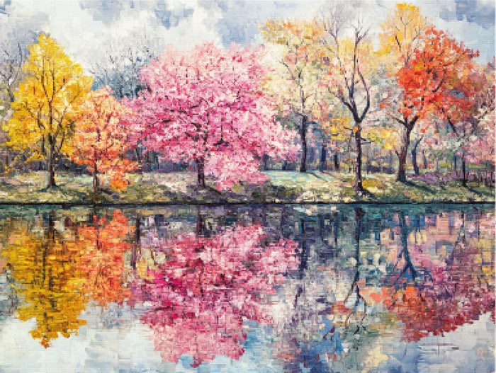 Seasons Across a Riverbank
