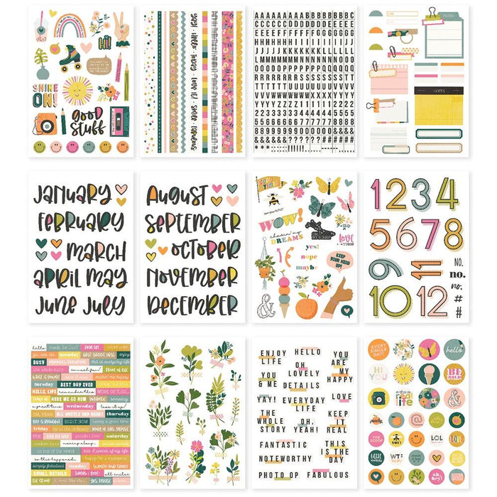 Simple Stories - Sticker Book 12/Sheets - Good Stuff - 549/Pkg. A one of a sicker collection all about the wonder of you and your everyday life! Each individual 5.5 x 8.75 sticker book includes 12 sticker sheets and 549 stickers in a variety of sizes, shapes and designs. Stickers are perfect for paper crafting projects, scrapbooking, card making, planning, home decor and more! Imported. Available at Embellish Away located in Bowmanville Ontario Canada.