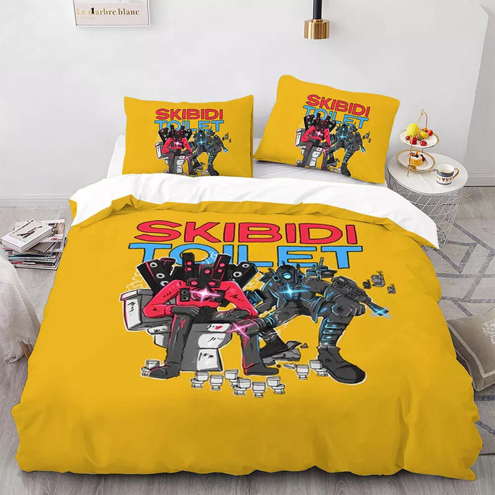 Skibidi Toilet Bedding Set Pattern Quilt Cover Without Filler