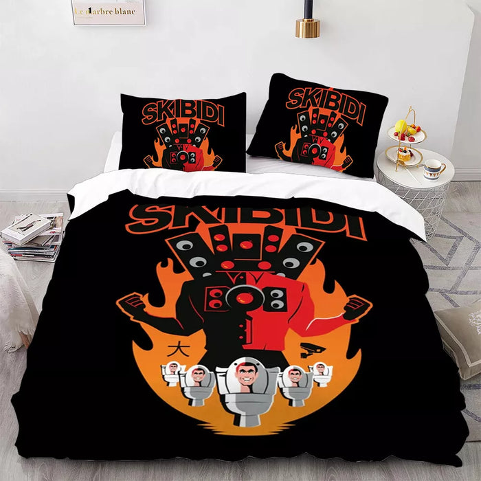 Skibidi Toilet Bedding Set Pattern Quilt Cover Without Filler