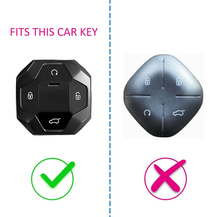 Slim Car Key Fob Case Cover Keychain For Jetour T2 2024 2025 2026 Accessories Black Transparent