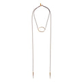 Slink Box Chain Lariat with Spike Drops Brass