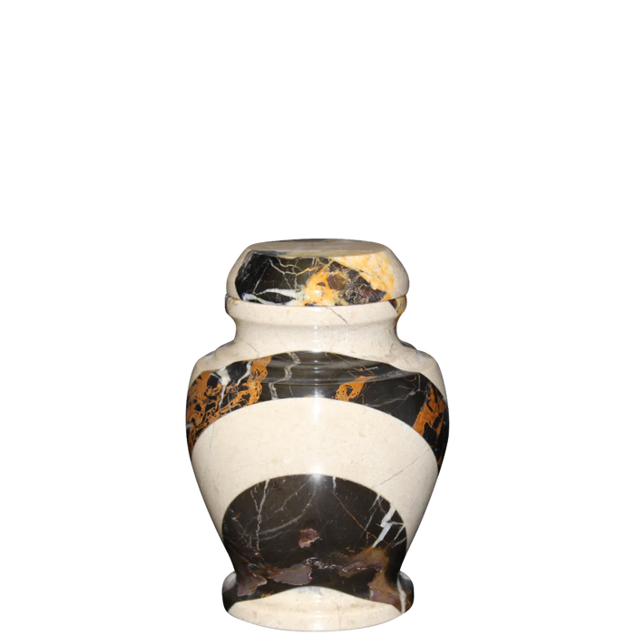Small/Keepsake 15 Cubic Inch Carpel Cameo & King Marble Funeral Cremation Urn for Ashes