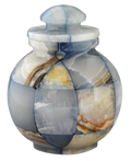 Small/Keepsake 15 Cubic Inch Triumph Onyx Blue Marble Cremation Urn for Ashes