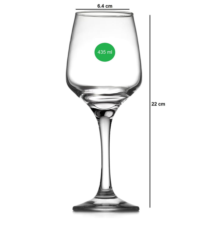 smart "serve" Crystal Red Wine Glasses – Set of 6 | 435ml Lead-Free Clear Glass | Elegant Gift Set for Home, Weddings, Parties & Special Occasions | Reusable, Lightweight & Dishwasher Safe
