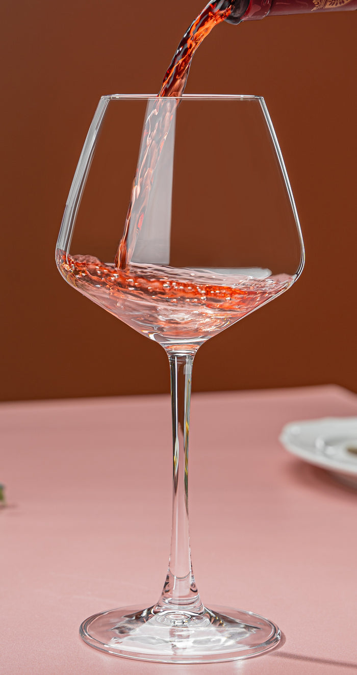 smart "serve" Premium Crystal Wine Goblet Set of 6, 440ml | Lead-Free Clear Crystal, Elegant & Reusable | Red Wine Glasses for Parties, Weddings, Anniversaries, Bar & Home | Gift Box, Imported