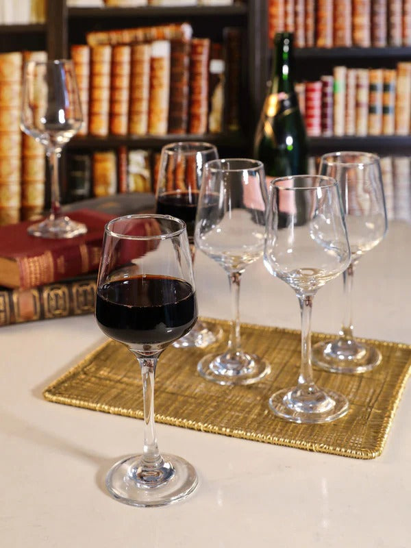 smart "serve" Premium Wine Glass Set of 6, 250 ml | Elegant Soda Lime Glasses for Red & White Wine, Cocktails & Everyday Use | Lead-Free, Dishwasher Safe | Perfect for Gifting & Special Occasions