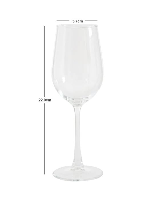 Smartserve Premium Crystal Wine Glass Set, 330ml, Set of 6