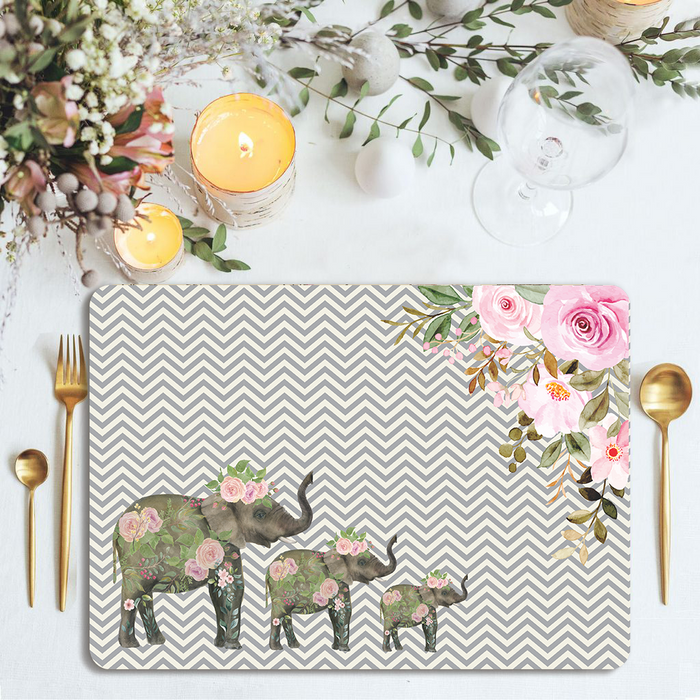 Smartserve Printed Rectangular MDF Wooden Placemats 11.5 x 17.5 Inch, D35