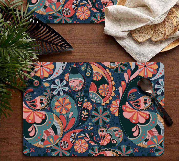 Smartserve Printed Rectangular MDF Wooden Placemats 11.5 x 17.5 Inch, D41