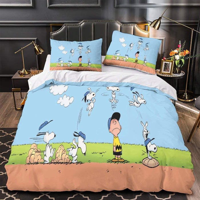 Snoopy Duvet Cover Kids Room Bedding Set Without Filler