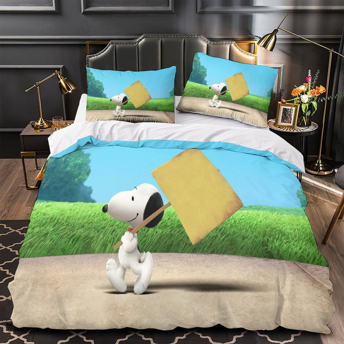 Snoopy Duvet Cover Kids Room Bedding Set Without Filler