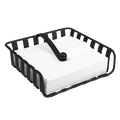 Spectrum Striped Weighted Napkin Holder - Black