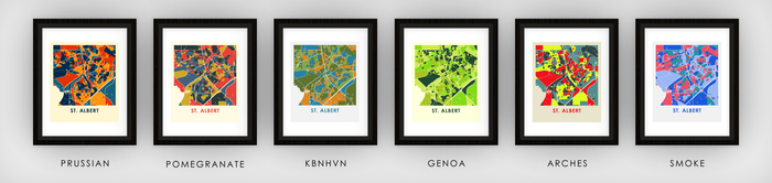 St Albert Alberta Map Print - Full Color Map Poster