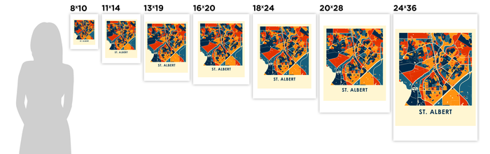 St Albert Alberta Map Print - Full Color Map Poster