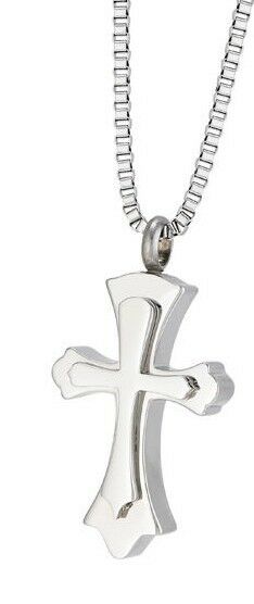 Stacked Cross Pendant/Necklace Funeral Cremation Urn for Ashes