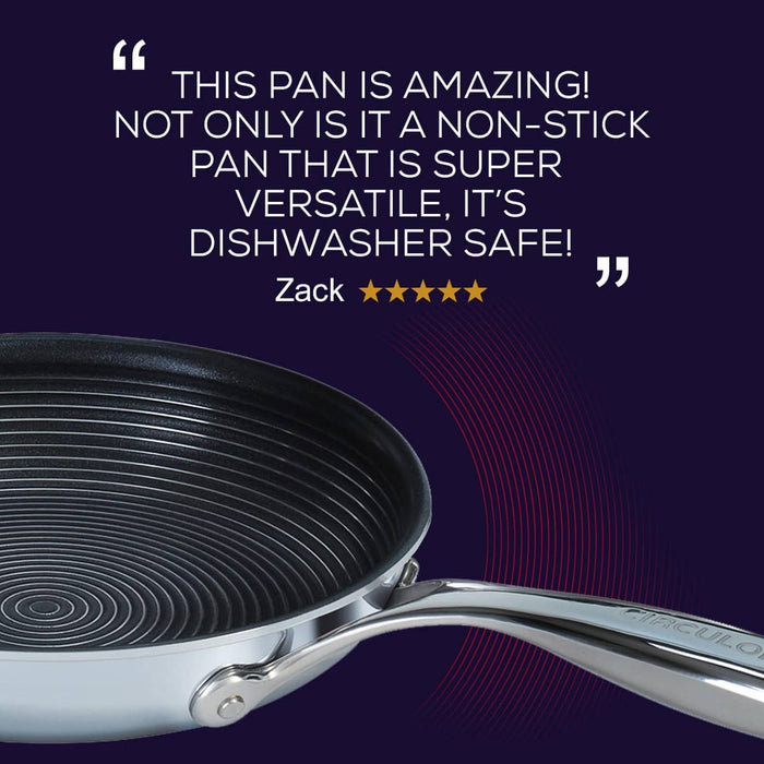 Stainless steel non stick frying pan review. Circulon Steelshield C Series. "This pan is amazing! Not only is it a non-stick pan that is super versatile, it's dishwasher safe!"
