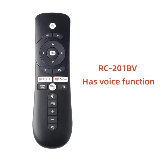 Syinix RC-201BV Android 4K UHD HDTV Replacement Voice Bluetooth Remote Control